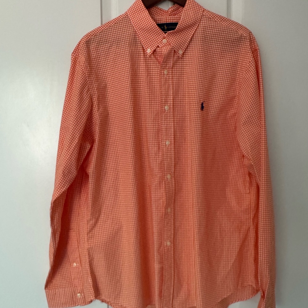 Men's Orange Checkered Shirt